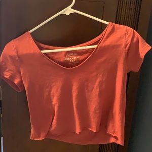 Aeropostale Burnt Red Cropped T-Shirt